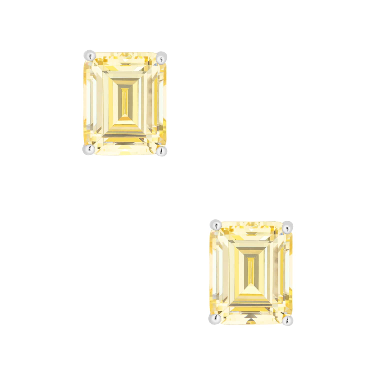 Soleil Emerald Cut Studs